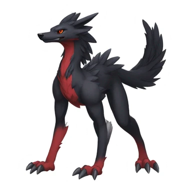 Anthro cool black red nargacuga sergal animal hybrid Fakemon full body sticker