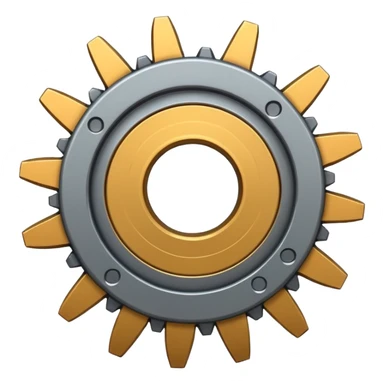 generate a very realistic steel gear sticker