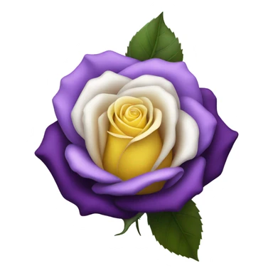 yellow white purple and black rose sticker