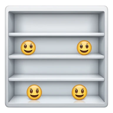 emoji of open magazine, inside the magazine there are illustrated empty shelfs sticker
