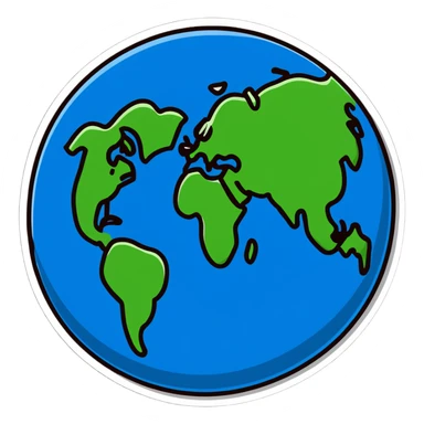 Globe of Earth with landmasses forming the number 812 sticker
