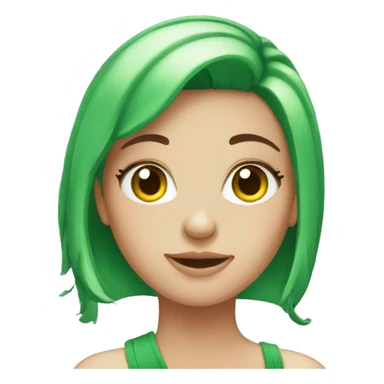 Bright pink haired girl with green eyes  sticker