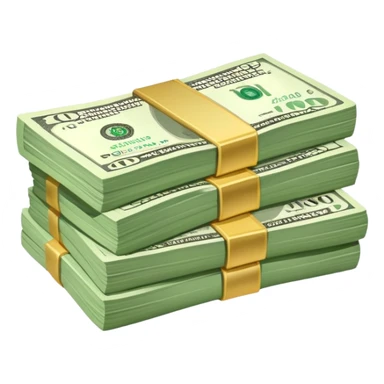 stack of cash money, dollar bills sticker