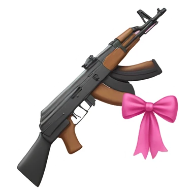 Ak with a pink bow sticker