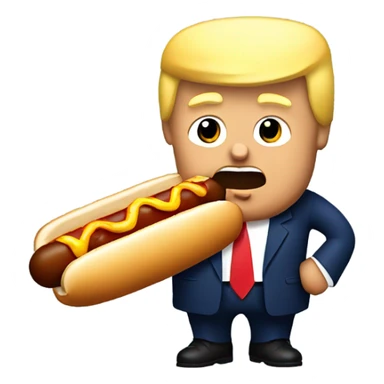 Trump eating a hot dog sticker