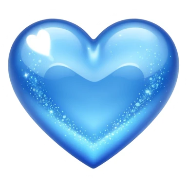 Blue sparkling heart sticker