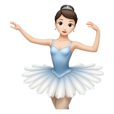 Brunette ballerina dancing swan lake sticker