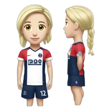 marine le pen head with psg home kit sticker