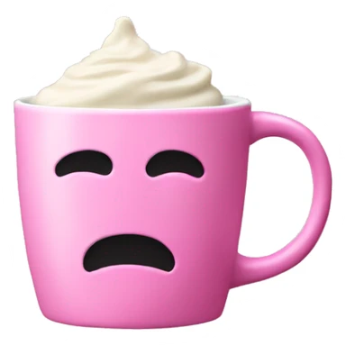 Pink mug with wip cream sticker