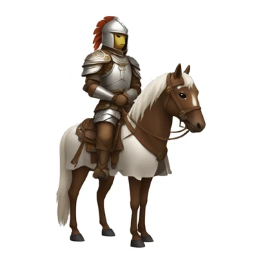 a white avar nomadic soldier on a horse from the side with brown armor on sticker