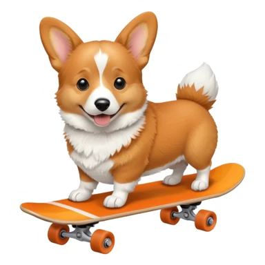 Corgi skateboarding sticker