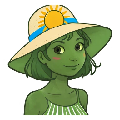 Girl tan curly hair sticker