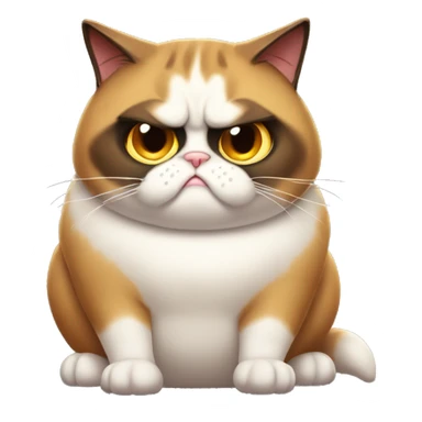 very fat cat, grumpy cat wearing haloween costume sticker