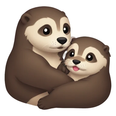 Cuddling cute otters boyfriends love sticker