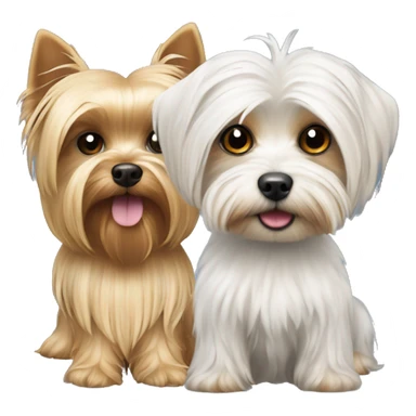 Maltese and Yorkshire terrier are friends sticker