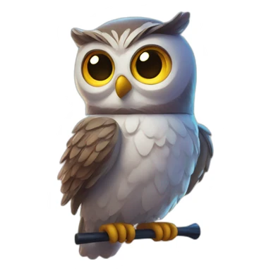 Owl with a magic wand sticker