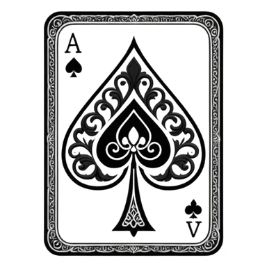 detail shot of card ace of spades sticker