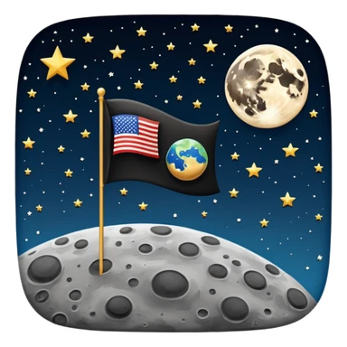 На фоне космоса луна а на ней флаг и написано "Majestic" sticker