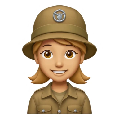Emoji with woodland Cargo hat sticker