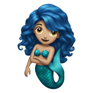 Mermaid with dark blue hair sticker