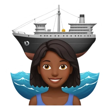 A black women with a ship for a head sticker