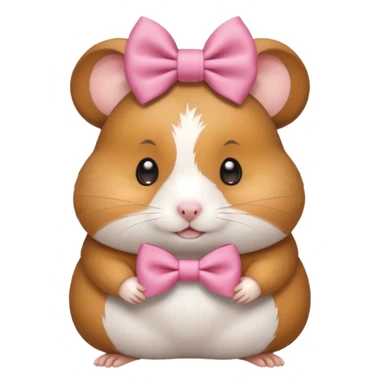Hamster with girl bow sticker
