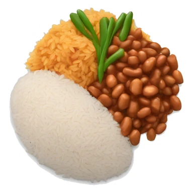 A plate of rice, beans and stewed chicken sticker