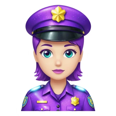 Glitter Purple and Cian police sticker