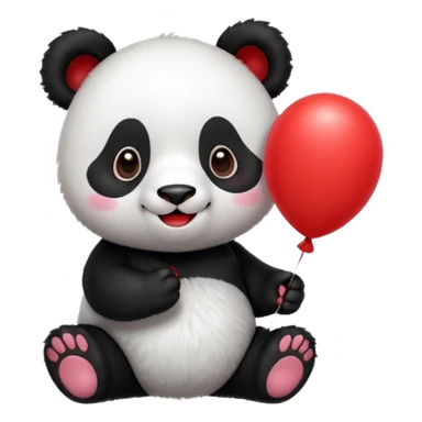 panda with balloon sticker