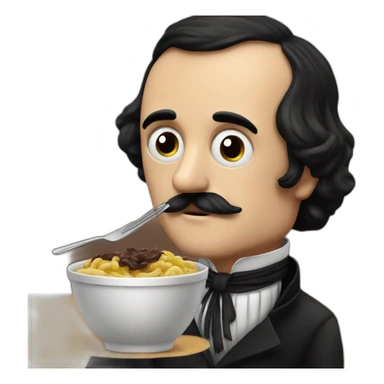 Edgar Alan Poe comiendo sticker