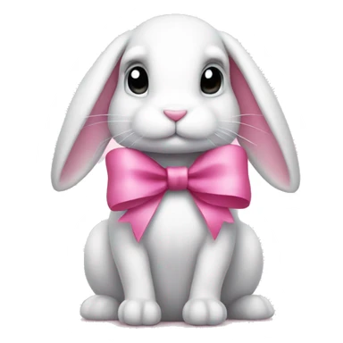 bunny with a pink bow sticker