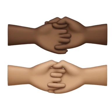 3 hands put together brown white sticker