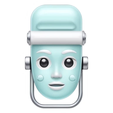 White facial roller made of quartz, pastel background sticker