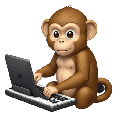 Monkey with keyboard sticker