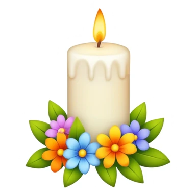 Spring candle with flowers  sticker