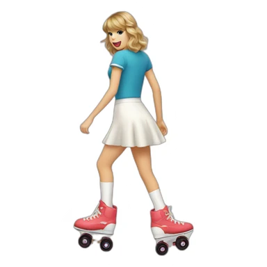Taylor swift on roller skates sticker