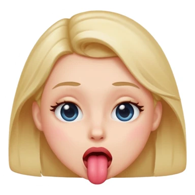 a blushing face with a tongue out and eyes rolling sticker