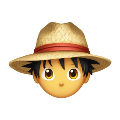 Luffy wearing straw hat sticker