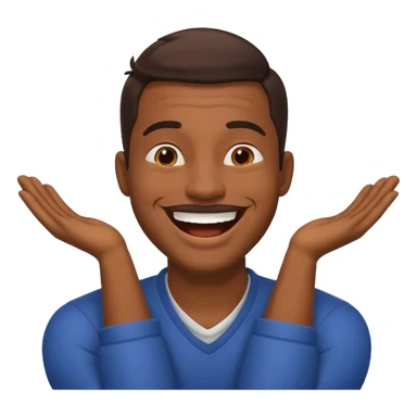 A man with his arms around his neck laughing  sticker