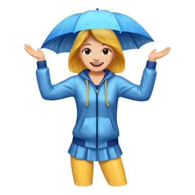 Women Dancing under rain  sticker