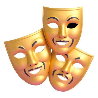 traditional Greek theatre masks, classical comedy and tragedy masks, theatrical drama masks sticker