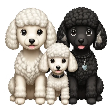 1 poodle blanca y 2 negras sticker