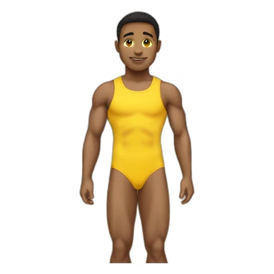 Full yellow boy in gym leotard sticker