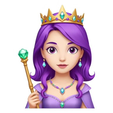Princesses with Magic Wand in Purple Hair sticker