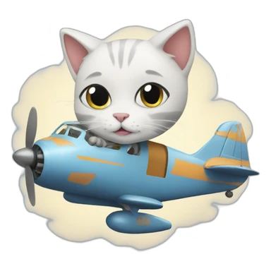 Cat in a plane sticker