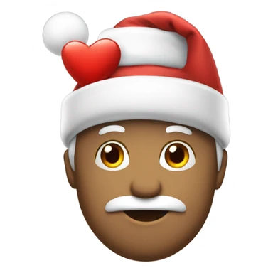 Corazón blanco con gorro de papá noel sticker