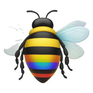 bumble bee on a rainbow sticker
