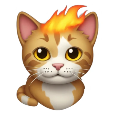 Cat with a flaming tail sticker