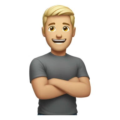 White guy celebrating with a fist pump sticker