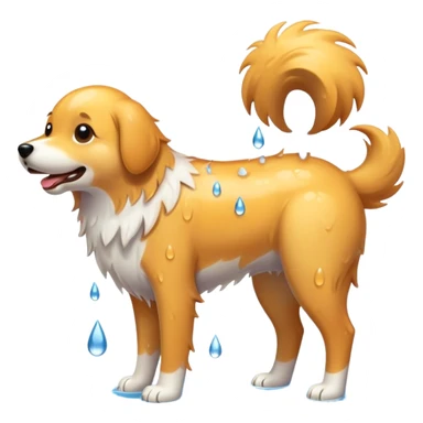 Wet dog shaking sticker